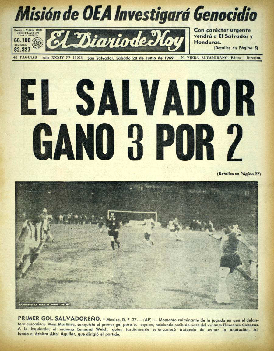 Une du journal El Diario de Hoy du 28 Juin 1968