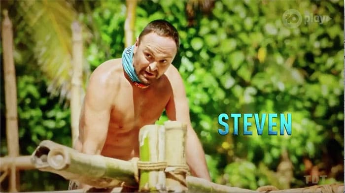Présentation de Steven Bradbury lors de sa participation à l'émission de télévision Survivor